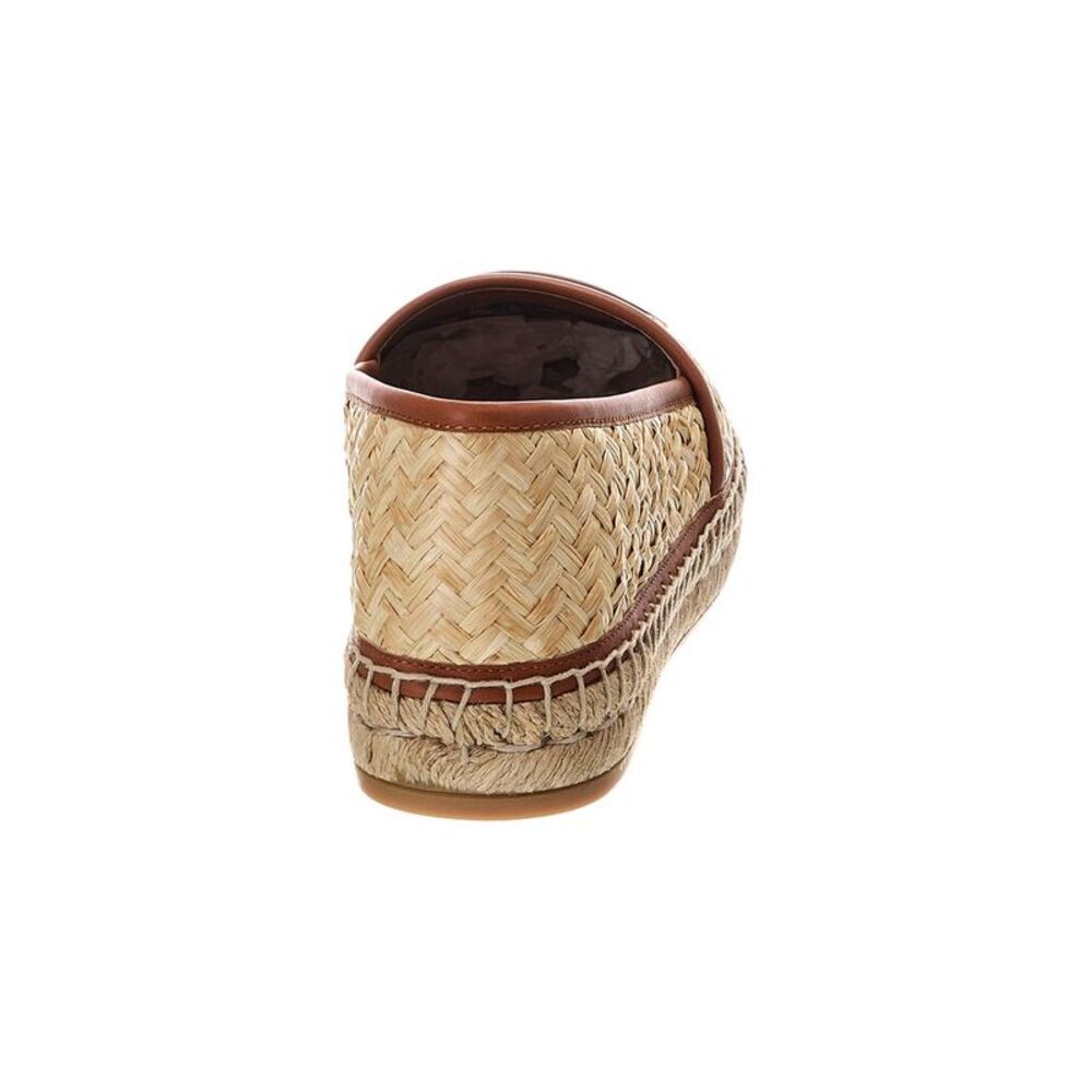 Gucci Interlocking G Raffia & Leather Espadrille, Brown - Picture 3 of 5